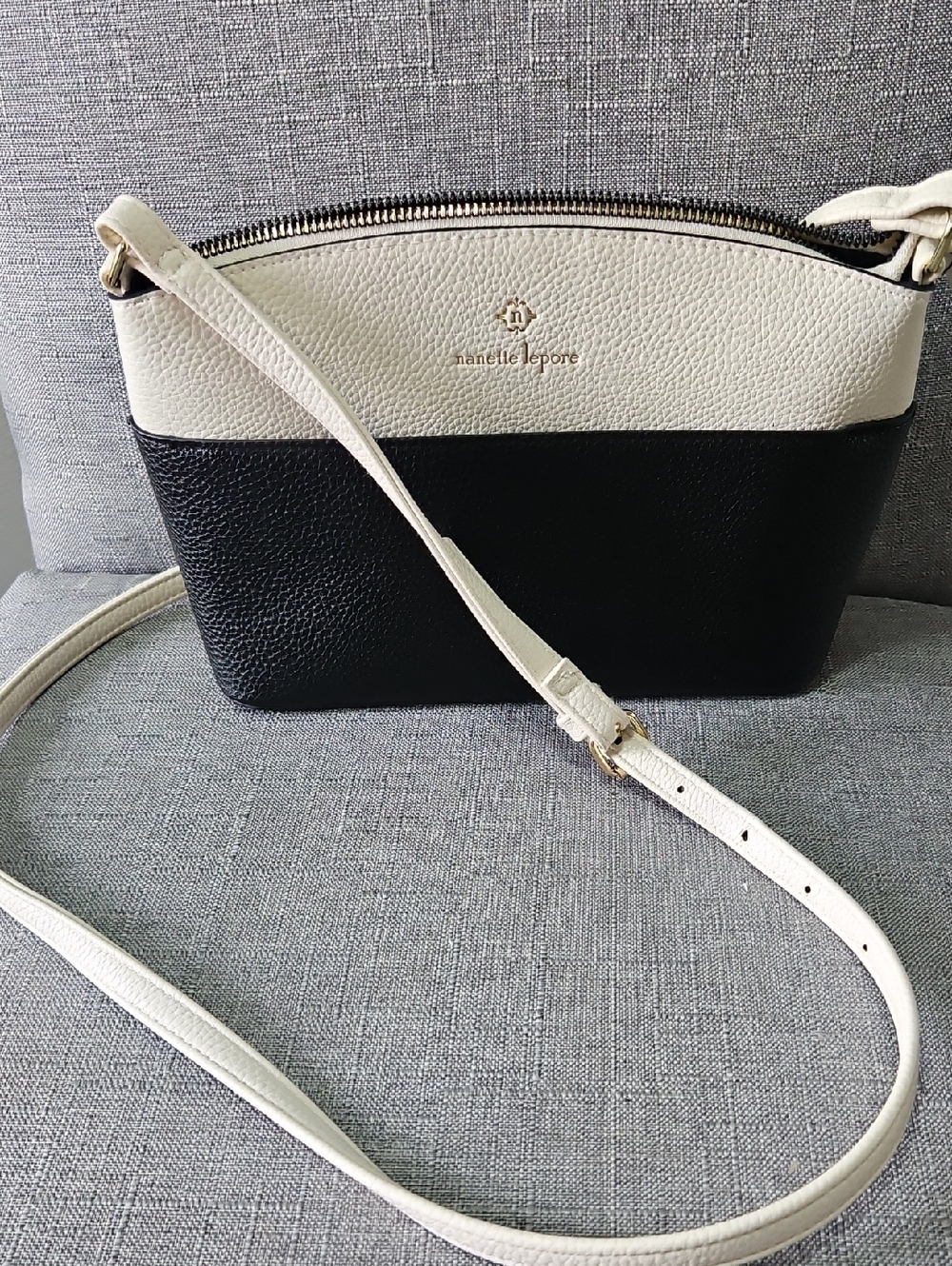 Nanette Lepore Black and Cream Colorblock Crossbody
